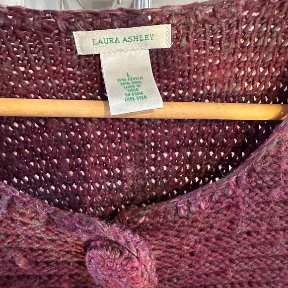 Laura Ashley Purple and White Cardigan Soft Texture - Picture 3 of 8